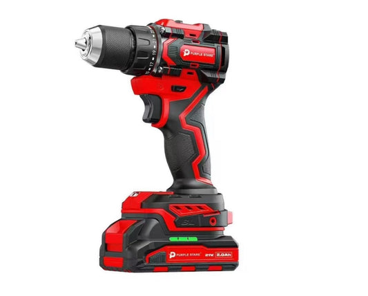 PURPLE STARE 21V Brushless Cordless Drill Driver（2.0Ah battery）
